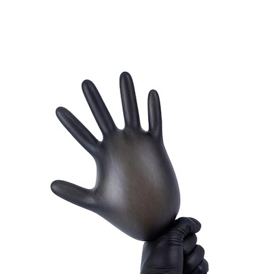 Black Latex Free NBR Waterproof Nitrile Gloves Viral Resistance